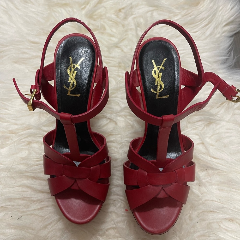 YSL TRIBUTE PLATFORM SANDALS IN SMOOTH LEATHER - Picture 2 of 10